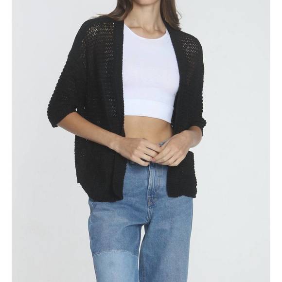 NEW LABEL+THREAD women's charlotte cardigan in black - Picture 1 of 5